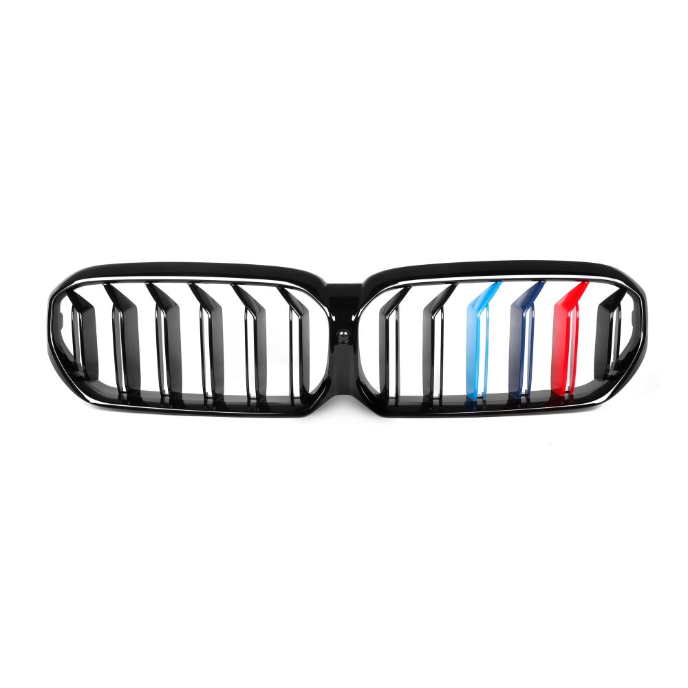 2021+ Bmw 5-Series/m5 Dual Slat Kidney Grilles | G30/f90 Lci Gloss Black With M Stripe